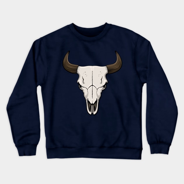 Bison Skull Crewneck Sweatshirt by Hell Creek Studios